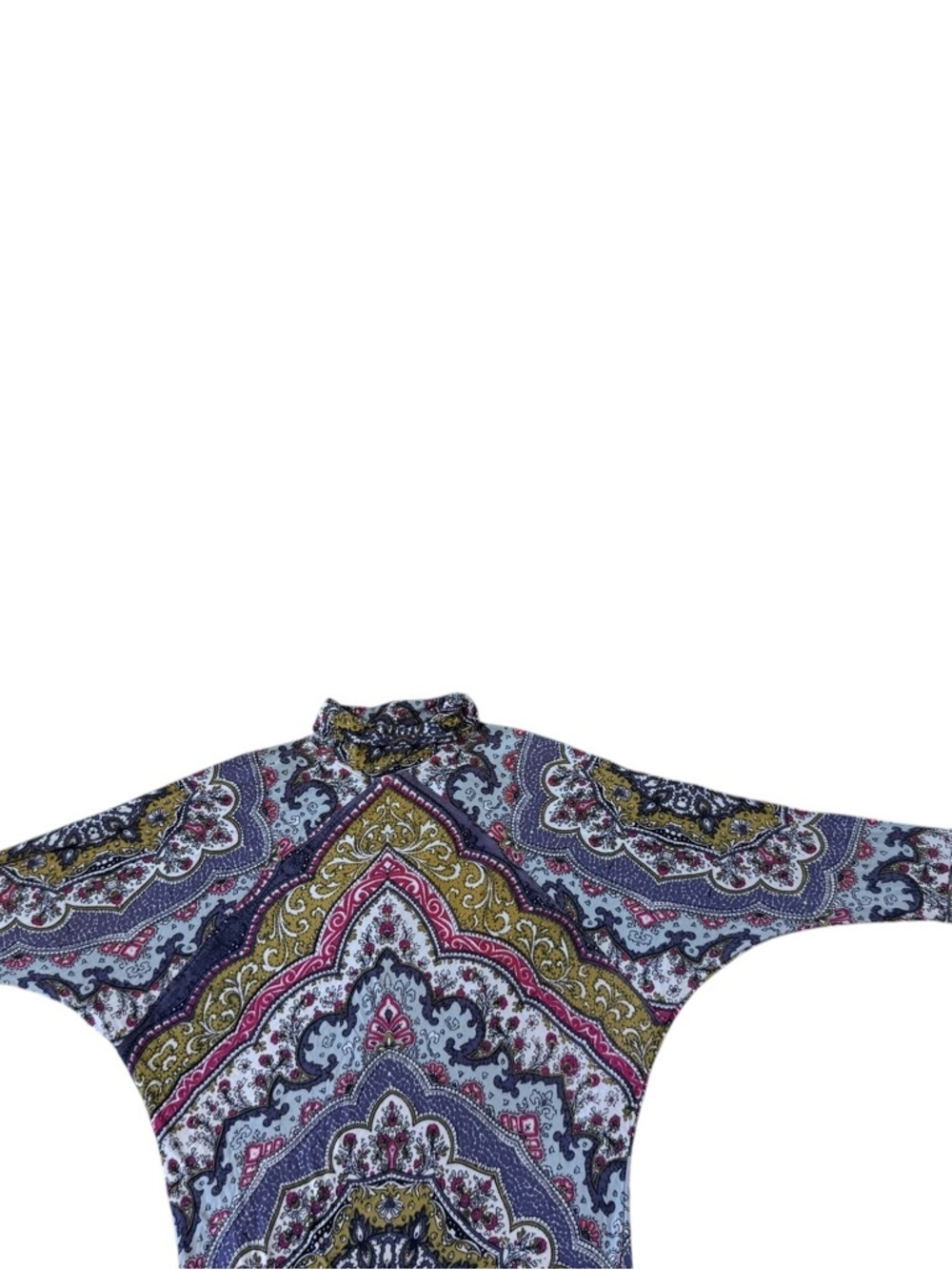 Free People Paisley Turtleneck Long-Sleeve Top in Blue, Gold & Pink - Picture 3 of 10